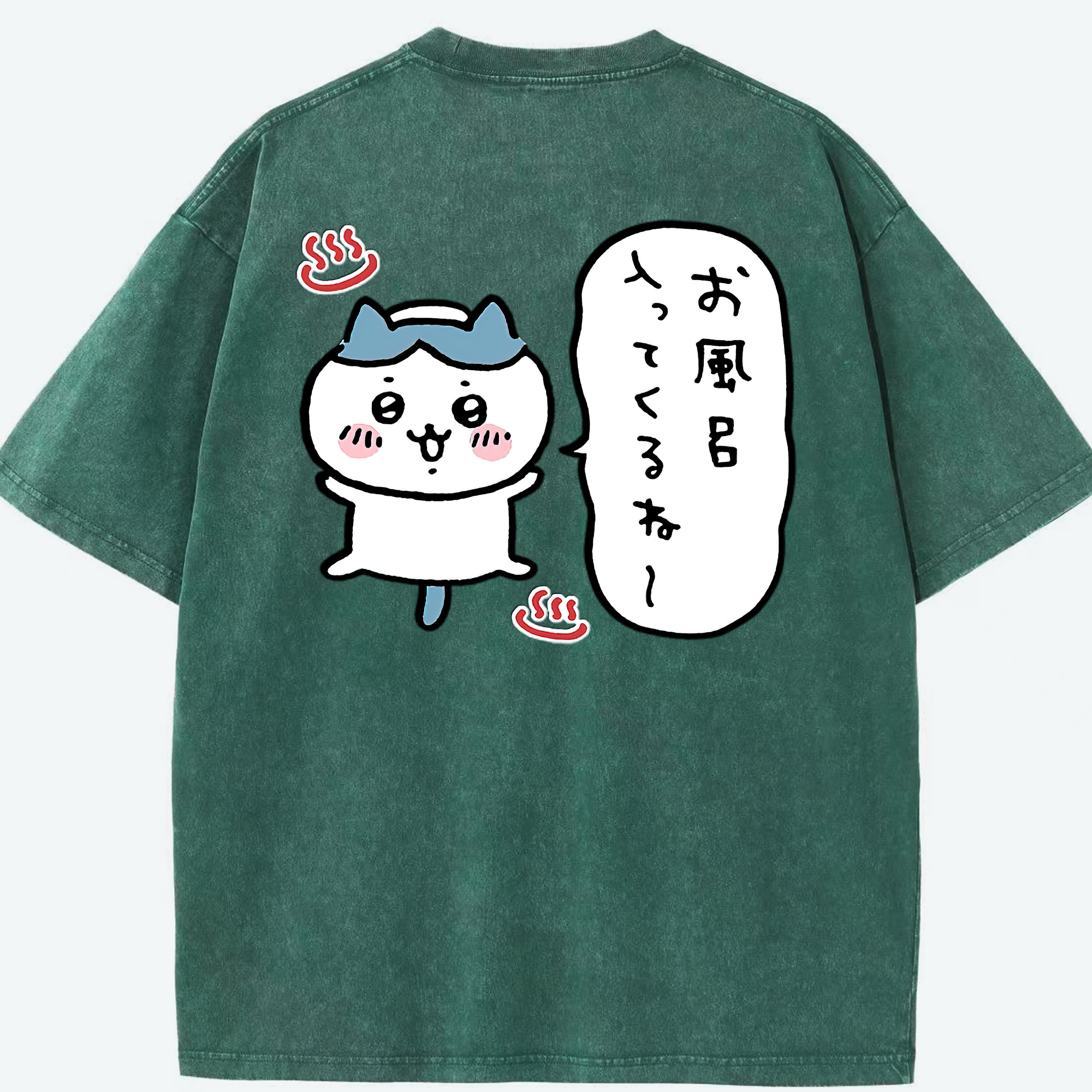 （画像用） ちいかわ ハチワレ Chii-kawa hachiware 綿100% ヴィンテージ風 半袖Tシャツ（背面プリント）